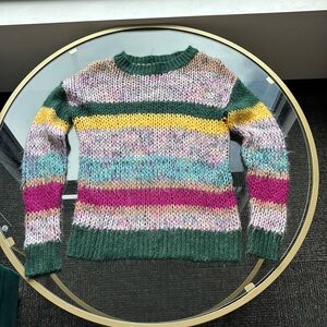Striped Heart loom knitted sweater size small great condition